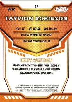 2024 SAGE HIT - Red #17 Tayvion Robinson Back