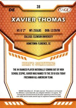 2024 SAGE HIT - Red #38 Xavier Thomas Back
