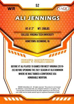 2024 SAGE HIT - Red #52 Ali Jennings Back