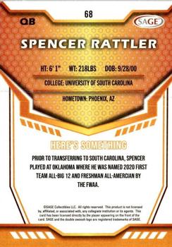 2024 SAGE HIT - Red #68 Spencer Rattler Back