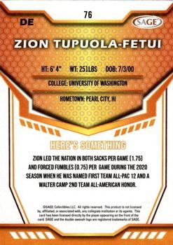 2024 SAGE HIT - Red #76 Zion Tupuola-Fetui Back