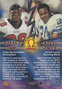 1998 Pacific Omega - Face To Face #2 Barry Sanders / Warrick Dunn Back