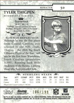 2007 Bowman Sterling - Refractors #50 Tyler Thigpen Back