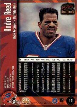 1998 Pacific Revolution #15 Andre Reed Back
