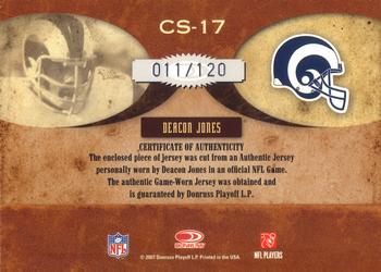 2007 Donruss Classics - Classic Singles Jerseys #CS-17 Deacon Jones Back