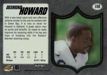 1998 Playoff Absolute SSD Hobby #180 Desmond Howard Back
