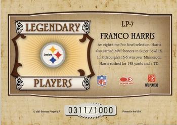 2007 Donruss Classics - Legendary Players Bronze #LP-7 Franco Harris Back