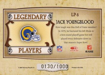 2007 Donruss Classics - Legendary Players Bronze #LP-8 Jack Youngblood Back