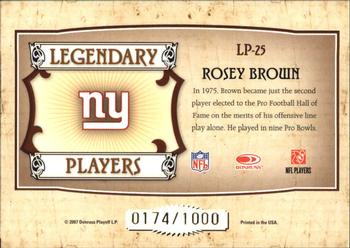 2007 Donruss Classics - Legendary Players Bronze #LP-25 Roosevelt Brown Back