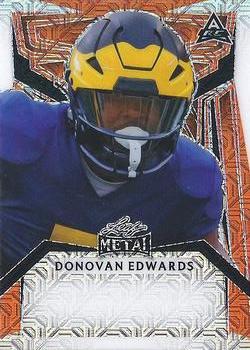 2023 Leaf Metal Draft - Portrait Autographs Mojo Red Unsigned Pre-Production Proofs #NNO Donovan Edwards Front