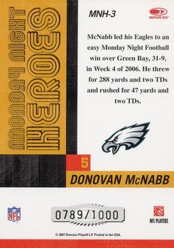 2007 Donruss Classics - Monday Night Heroes Bronze #MNH-3 Donovan McNabb Back