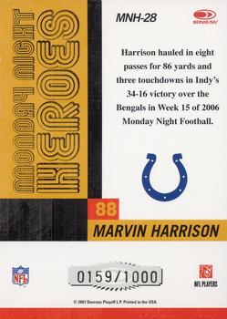 2007 Donruss Classics - Monday Night Heroes Bronze #MNH-28 Marvin Harrison Back