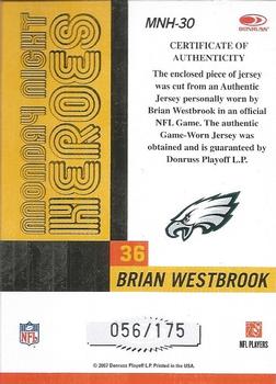 2007 Donruss Classics - Monday Night Heroes Jerseys #MNH-30 Brian Westbrook Back