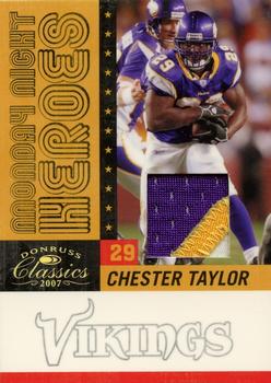 2007 Donruss Classics - Monday Night Heroes Jerseys Prime #MNH-1 Chester Taylor Front