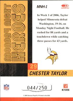 2007 Donruss Classics - Monday Night Heroes Silver #MNH-1 Chester Taylor Back
