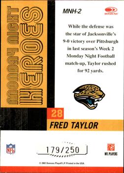 2007 Donruss Classics - Monday Night Heroes Silver #MNH-2 Fred Taylor Back