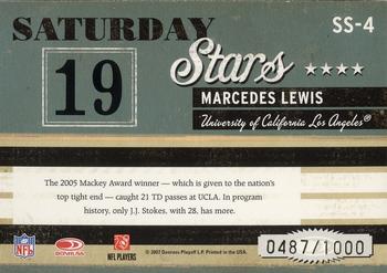 2007 Donruss Classics - Saturday Stars Bronze #SS-4 Marcedes Lewis Back