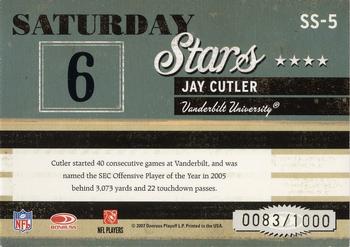 2007 Donruss Classics - Saturday Stars Bronze #SS-5 Jay Cutler Back