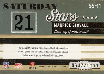 2007 Donruss Classics - Saturday Stars Bronze #SS-11 Maurice Stovall Back