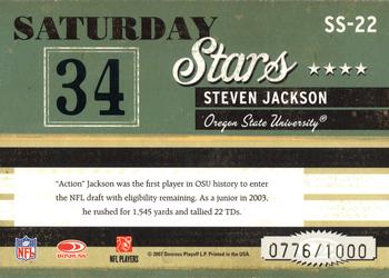 2007 Donruss Classics - Saturday Stars Bronze #SS-22 Steven Jackson Back