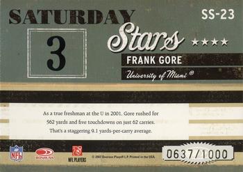2007 Donruss Classics - Saturday Stars Bronze #SS-23 Frank Gore Back