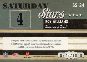 2007 Donruss Classics - Saturday Stars Bronze #SS-24 Roy Williams Back