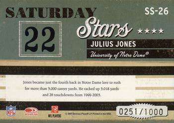 2007 Donruss Classics - Saturday Stars Bronze #SS-26 Julius Jones Back