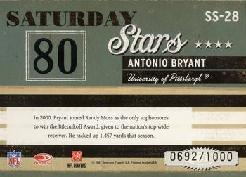 2007 Donruss Classics - Saturday Stars Bronze #SS-28 Antonio Bryant Back