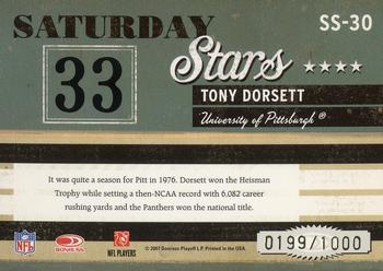 2007 Donruss Classics - Saturday Stars Bronze #SS-30 Tony Dorsett Back