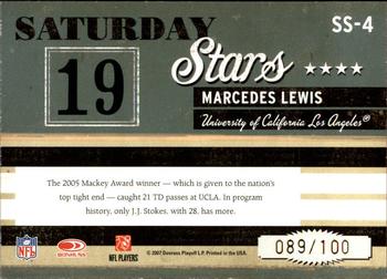 2007 Donruss Classics - Saturday Stars Gold #SS-4 Marcedes Lewis Back