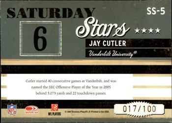 2007 Donruss Classics - Saturday Stars Gold #SS-5 Jay Cutler Back
