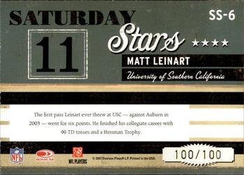 2007 Donruss Classics - Saturday Stars Gold #SS-6 Matt Leinart Back