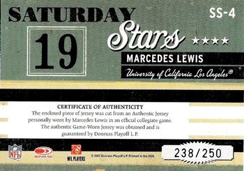 2007 Donruss Classics - Saturday Stars Jerseys #SS-4 Marcedes Lewis Back