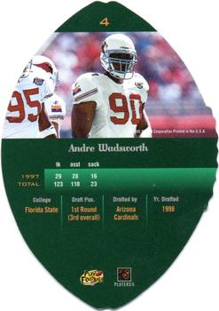 1998 Playoff Contenders - Leather #4 Andre Wadsworth Back