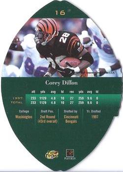 1998 Playoff Contenders - Leather #16 Corey Dillon Back