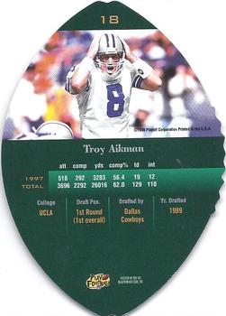 1998 Playoff Contenders - Leather #18 Troy Aikman Back