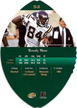 1998 Playoff Contenders - Leather #52 Randy Moss Back
