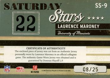 2007 Donruss Classics - Saturday Stars Jerseys Prime #SS-9 Laurence Maroney Back