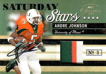 2007 Donruss Classics - Saturday Stars Jerseys Prime Autographs #SS-17 Andre Johnson Front