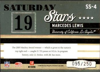 2007 Donruss Classics - Saturday Stars Silver #SS-4 Marcedes Lewis Back