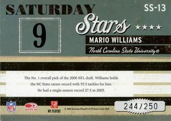 2007 Donruss Classics - Saturday Stars Silver #SS-13 Mario Williams Back