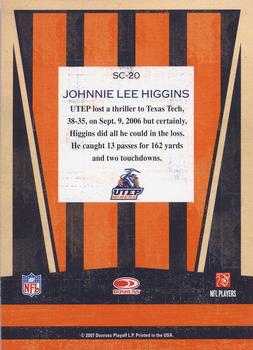 2007 Donruss Classics - School Colors #SC-20 Johnnie Lee Higgins Back