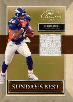 2007 Donruss Classics - Sunday's Best Jerseys #SB-20 Tatum Bell Front