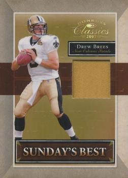2007 Donruss Classics - Sunday's Best Jerseys Prime #SB-2 Drew Brees Front