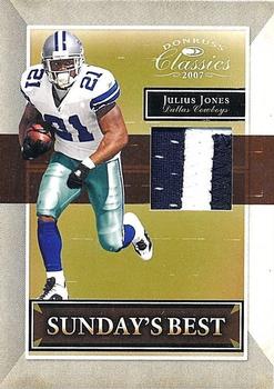 2007 Donruss Classics - Sunday's Best Jerseys Prime #SB-34 Julius Jones Front