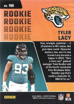 2023 Panini Zenith - Red Zone #190 Tyler Lacy Back