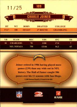 2007 Donruss Classics - Timeless Tributes Gold #109 Charlie Joiner Back