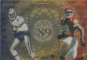 1998 Playoff Momentum SSD Hobby - Class Reunion #NNO Troy Aikman / Barry Sanders / Deion Sanders / Andre Rison Back