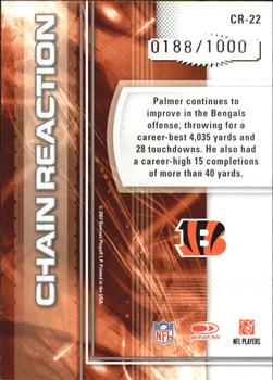 2007 Donruss Elite - Chain Reaction Gold #CR-22 Carson Palmer Back