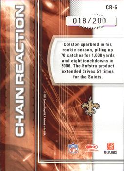 2007 Donruss Elite - Chain Reaction Red #CR-6 Marques Colston Back